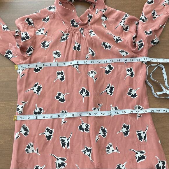 Rebecca Taylor | Women’s Silk Ikat Paintbrush Ruffle Dress High Neck Tie Flowy 8 - Picture 11 of 11